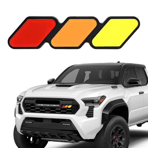HHZL TRD Emblem TriColor TRD Grille Badge Insert Trims for Tacoma 4Runner Tundra Sequoia Rav4 Highlander Creative Front Grille Decor Badge Exterior Car AccessoriesBlack Gray White - Image 1