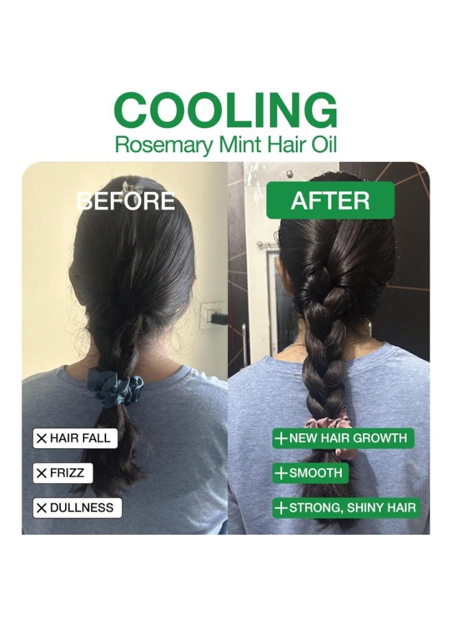 Soulflower Rosemary Hair Oil with Mint | Hair Growth, Hair Fall Control, Dandruff & Split Ends | With Amla, Argan, Castor Oil | Cooling Scalp for Men & Women | 100% Natural & Organic | 120ml - Image 2