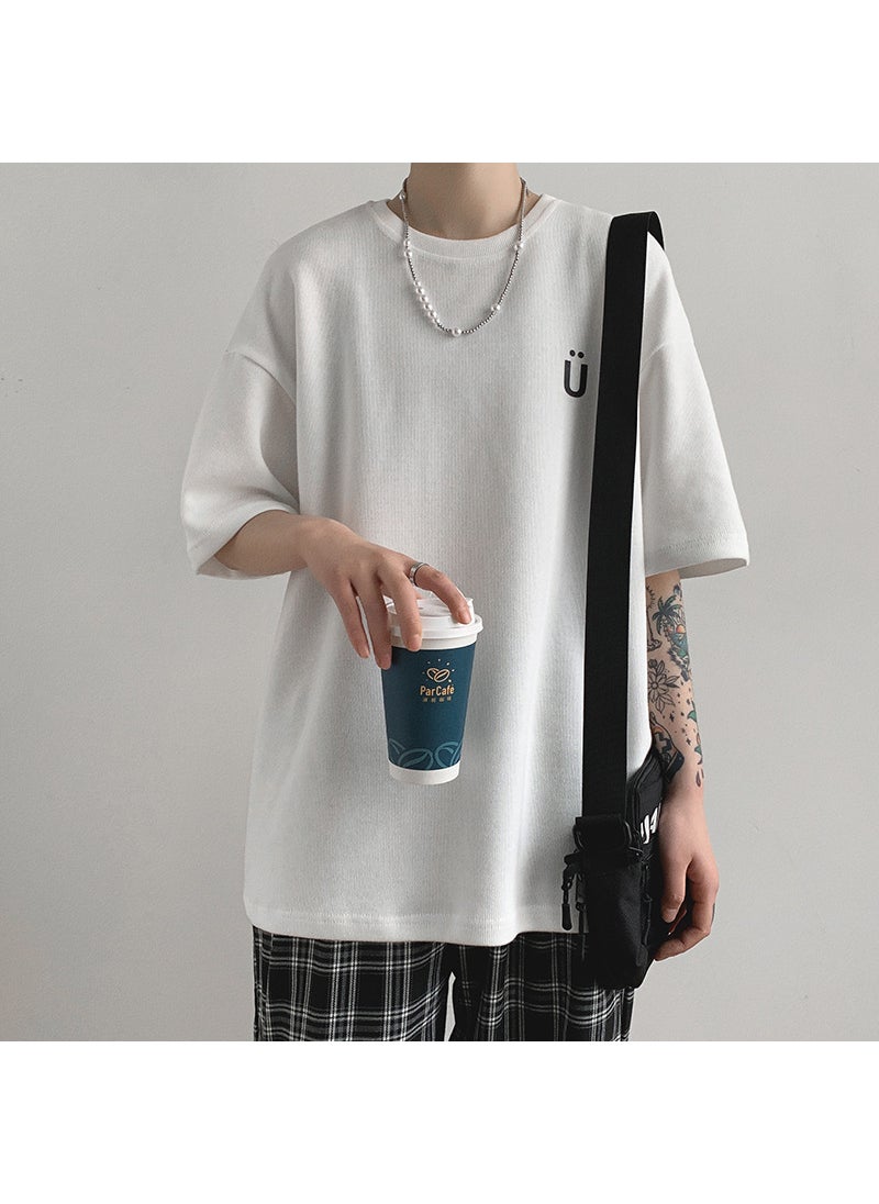 Hong Kong Style Letter Short Sleeve T-shirt Summer Loose Casual Student Half Sleeve Top Men Trendy White - pzsku/ZF51444D363CB97CE5BF4Z/45/_/1741690823/c07d71fa-d35a-4089-8cc8-f3bb198bfc85