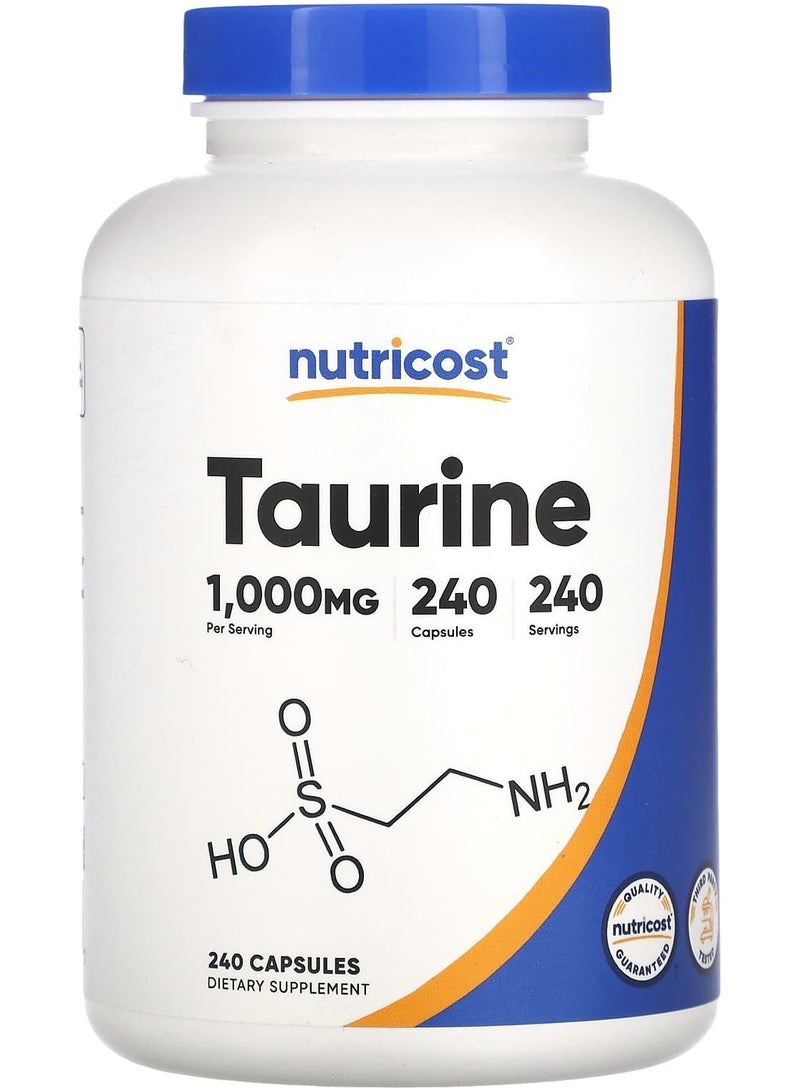Nutricost Taurine, 1,000 mg, 240 Capsules