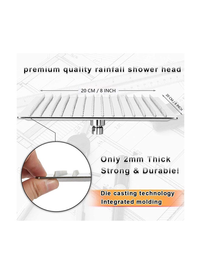 Pressure Rain Shower Head 100-Hold Silver 8inch - Image 5