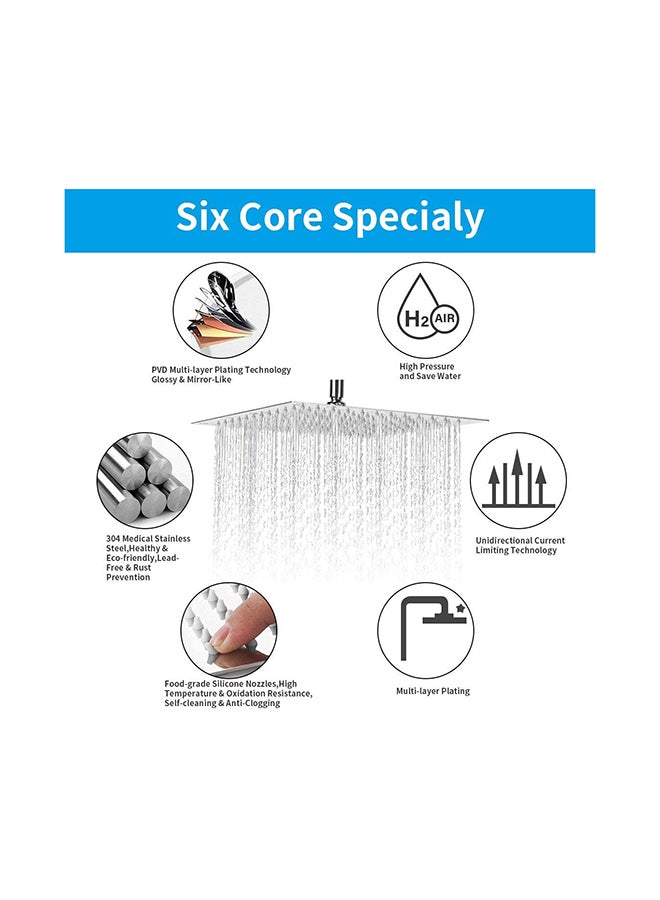 Pressure Rain Shower Head 100-Hold Silver 8inch - Image 3