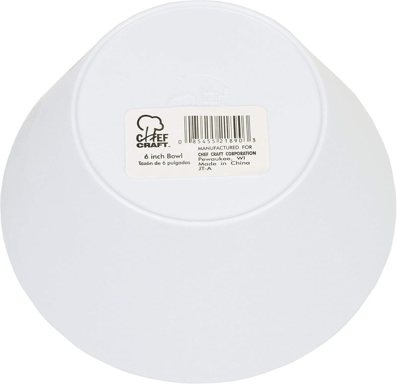 Chef Craft Select Salad Bowl 6 inch diameter 20 ounce capacity White - Image 2