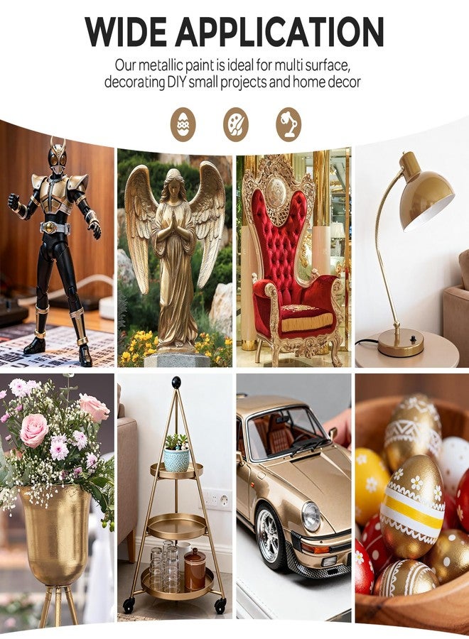 Nicpro Metallic Acrylic Paint Sahara Gold, 8.45oz/250ml - Image 4