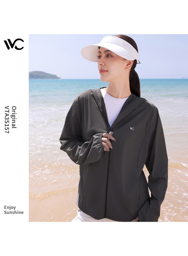 VVC أفضل بائع لحماية الشمس في الهواء الطلق】شال رياضي أنيق بغطاء رأس للنساء بأكمام طويلة - جاكيت خارجي نحيف - Image 2