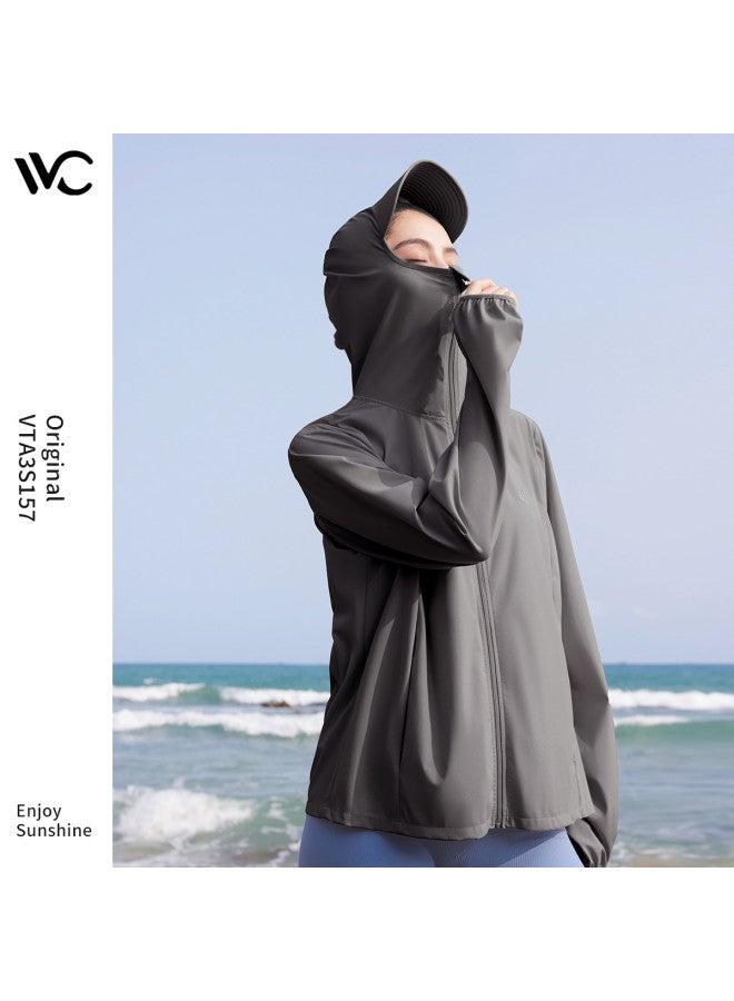 VVC أفضل بائع لحماية الشمس في الهواء الطلق】شال رياضي أنيق بغطاء رأس للنساء بأكمام طويلة - جاكيت خارجي نحيف - Image 4