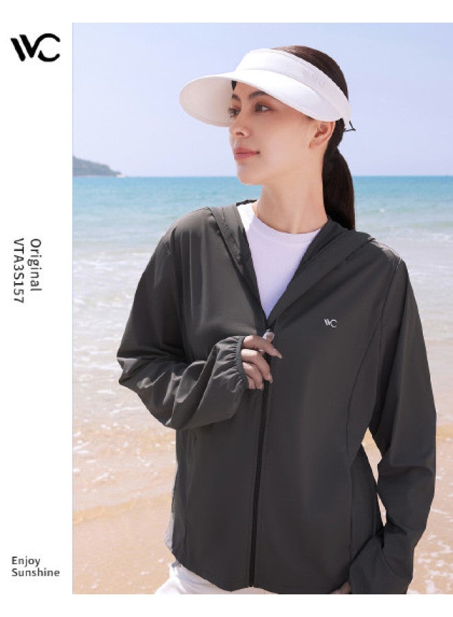 VVC أفضل بائع لحماية الشمس في الهواء الطلق】شال رياضي أنيق بغطاء رأس للنساء بأكمام طويلة - جاكيت خارجي نحيف - Image 1