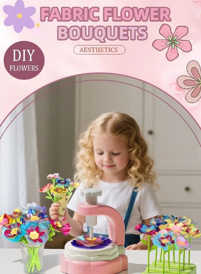 LUMOZ DIY Fabric Flower Bouquet Toys, Arts and Crafts Kits for Kids Aged 3+, Creative Bouquet Making Kit for Kids, Flowers Crafts for Boys and Girls Over 3 Years Old, Educational Montessori Toys - Image 2