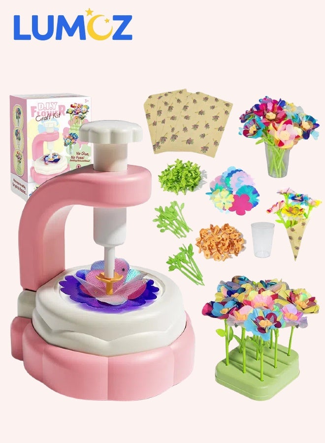LUMOZ DIY Fabric Flower Bouquet Toys, Arts and Crafts Kits for Kids Aged 3+, Creative Bouquet Making Kit for Kids, Flowers Crafts for Boys and Girls Over 3 Years Old, Educational Montessori Toys - Image 1