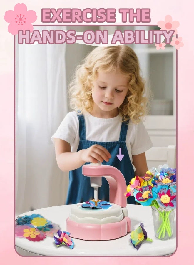 LUMOZ DIY Fabric Flower Bouquet Toys, Arts and Crafts Kits for Kids Aged 3+, Creative Bouquet Making Kit for Kids, Flowers Crafts for Boys and Girls Over 3 Years Old, Educational Montessori Toys - Image 3