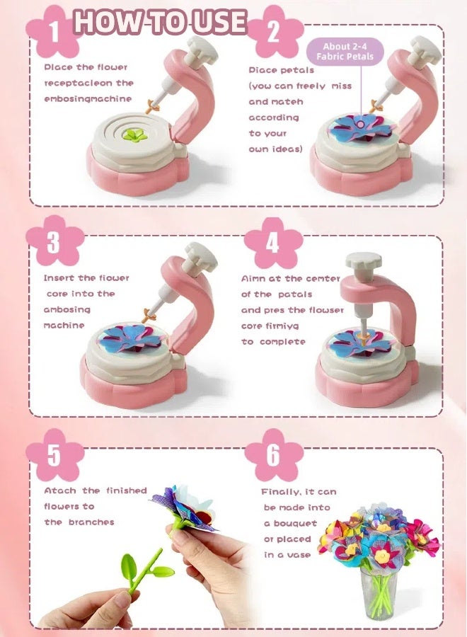 LUMOZ DIY Fabric Flower Bouquet Toys, Arts and Crafts Kits for Kids Aged 3+, Creative Bouquet Making Kit for Kids, Flowers Crafts for Boys and Girls Over 3 Years Old, Educational Montessori Toys - Image 5