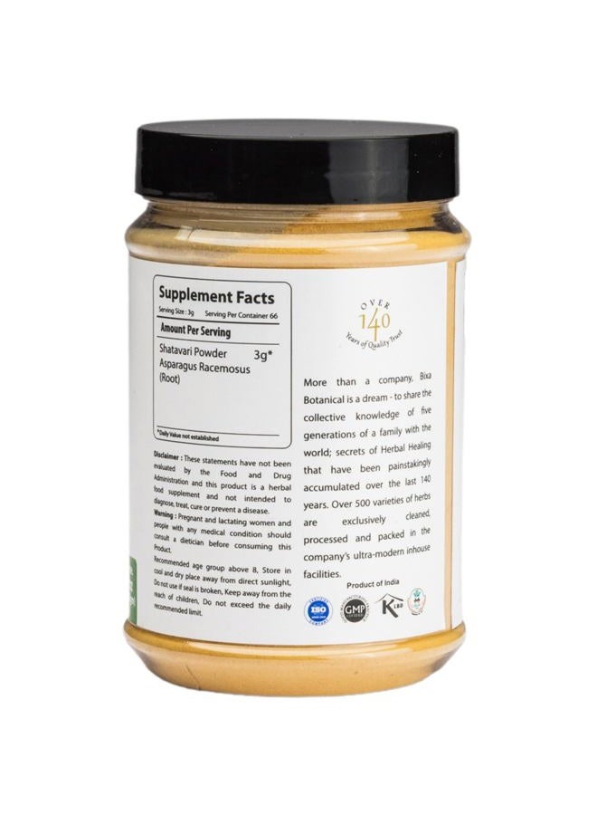 bixa BOTANICAL Shatavari Root Powder | Asparagus Racemosus |Ayurvedic Herbal Supplement | Gluten Free, Non-GMO, Steam Treated, Vegan, 100% Pure.Women Tonic (7 Ounce Pack of 1) - Image 2