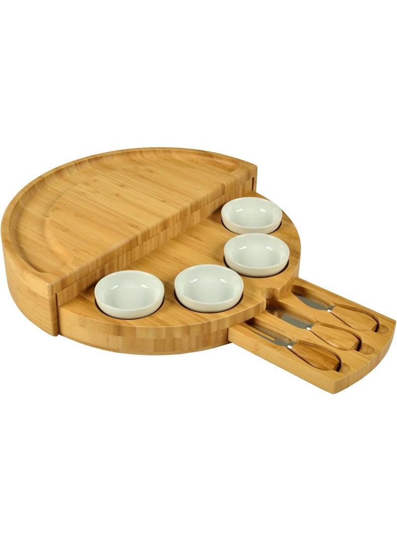 Charcuterie Board Set - Premium Foldable Bamboo Cheese Board with Integrated Storage and Utensils– Perfect Charcuterie Boards Accessories for Ramadan Eid al-Adha and Gatherings - Image 3