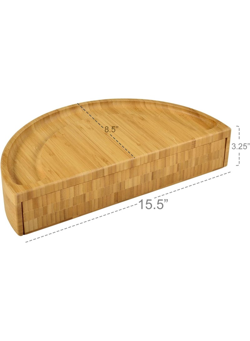 Charcuterie Board Set - Premium Foldable Bamboo Cheese Board with Integrated Storage and Utensils– Perfect Charcuterie Boards Accessories for Ramadan Eid al-Adha and Gatherings - Image 4