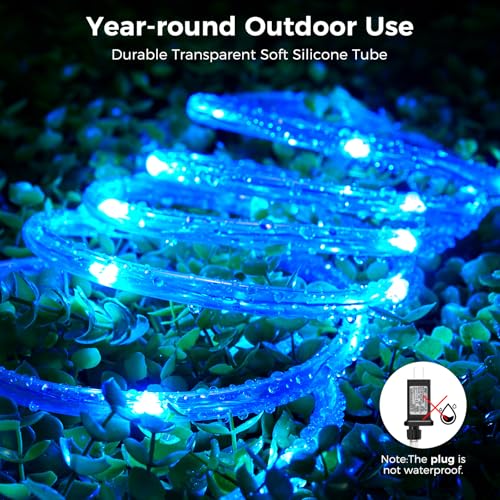 Minetom Color Changing Rope Lights Outdoor, 33FT 100 LED String Lights with Plug & Remote, Waterproof Christmas Light Outdoor Decoration, Twinkle Rope Light for Outside Indoor Bedroom,16 Colors - Image 3