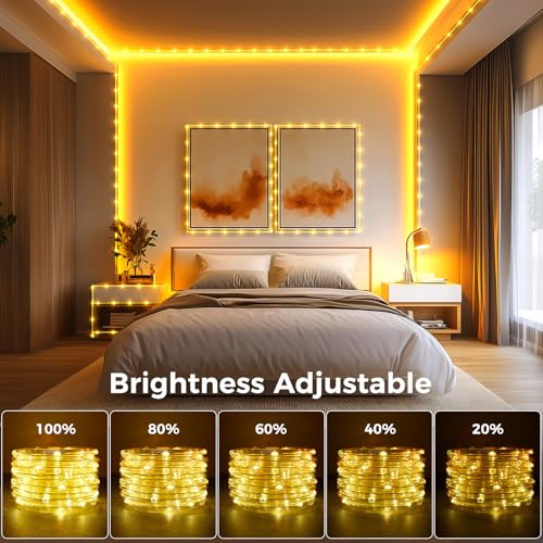 Minetom Color Changing Rope Lights Outdoor, 33FT 100 LED String Lights with Plug & Remote, Waterproof Christmas Light Outdoor Decoration, Twinkle Rope Light for Outside Indoor Bedroom,16 Colors - Image 5