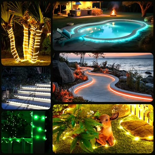 Minetom Color Changing Rope Lights Outdoor, 33FT 100 LED String Lights with Plug & Remote, Waterproof Christmas Light Outdoor Decoration, Twinkle Rope Light for Outside Indoor Bedroom,16 Colors - Image 4