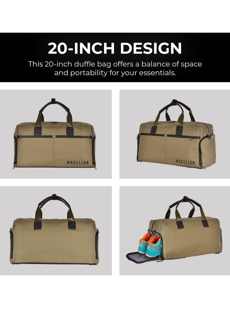 ماجلان ماجيلان | شنطة دفل | كاكي | 20 انش | للجنسين | خامة ناعمة | قماش | قطعة واحدة - Image 4