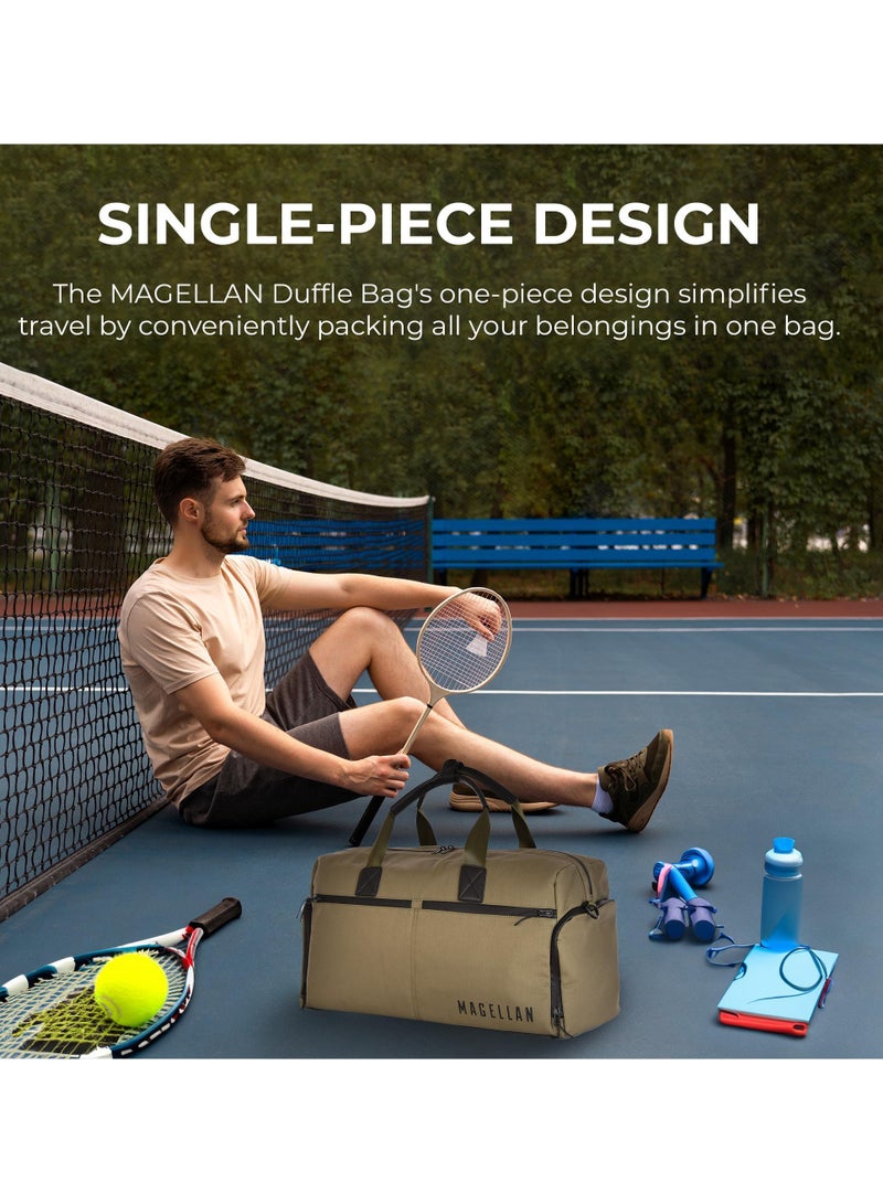 magellan | duffle bag | khakhi | 20 inches | unisex | soft material | fabric | 1piece - Image 2