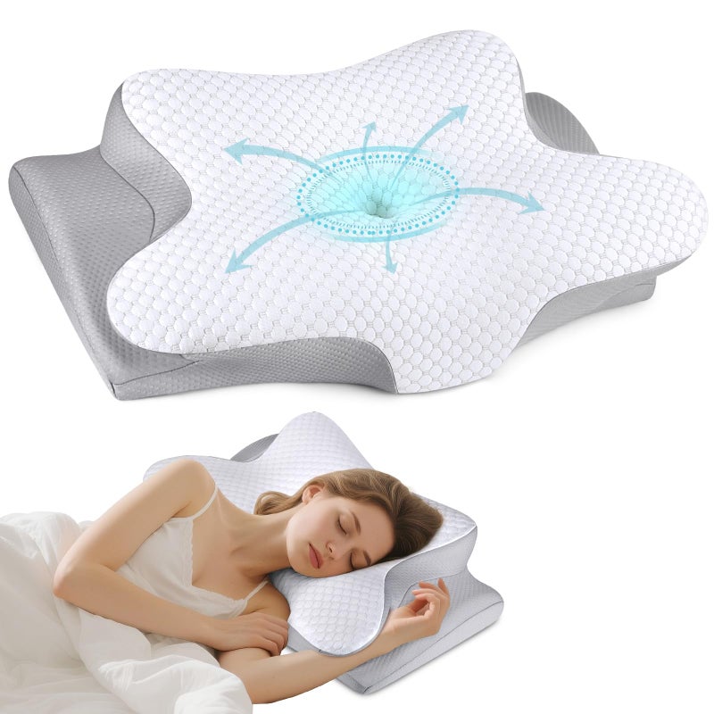 Bespillow Cervical Neck Pillow for Sleeping Ergonomic Side Sleeper Pillow for Pain Relief Contour Cervical Pillow for Neck Support Orthopedic Memory Foam Pillows Bed Pillow for Side Back Stomach Sleeper - Image 2