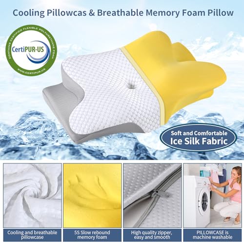 Bespillow Cervical Neck Pillow for Sleeping Ergonomic Side Sleeper Pillow for Pain Relief Contour Cervical Pillow for Neck Support Orthopedic Memory Foam Pillows Bed Pillow for Side Back Stomach Sleeper - Image 3
