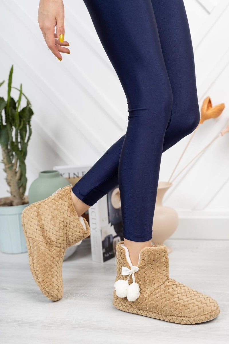 ModaFrato Rp-Zıgzag Women's Panduf House Shoes House Boots - Image 1