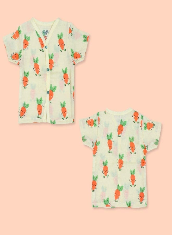 A toddler thing 100% Organic Half Sleeve Sleepsuits | Pajama Sets for Boys and Girls | Kids Nightwear | Carrot Spikes | Pack of 2 | 6-9 Months - Image 4