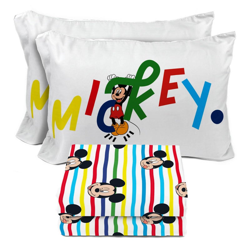 Sunny Side Up Sunny Side Up Disney Mickey Mouse Full Sheet Set - 4 Piece Kids Bedding Set includes Pillow Cover - Super Soft Microfiber Sheets  - Image 1
