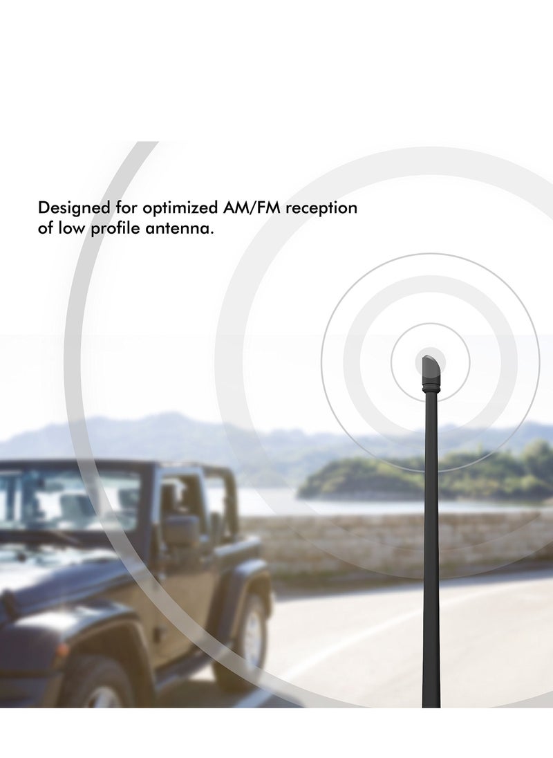 Y&D Antenna Compatible with Jeep Wrangler JK JKU JL JLU Rubicon Sahara 2007-2022 | 13 inches Flexible Rubber Replacement Designed for Optimized FM/AM Reception  - Image 3