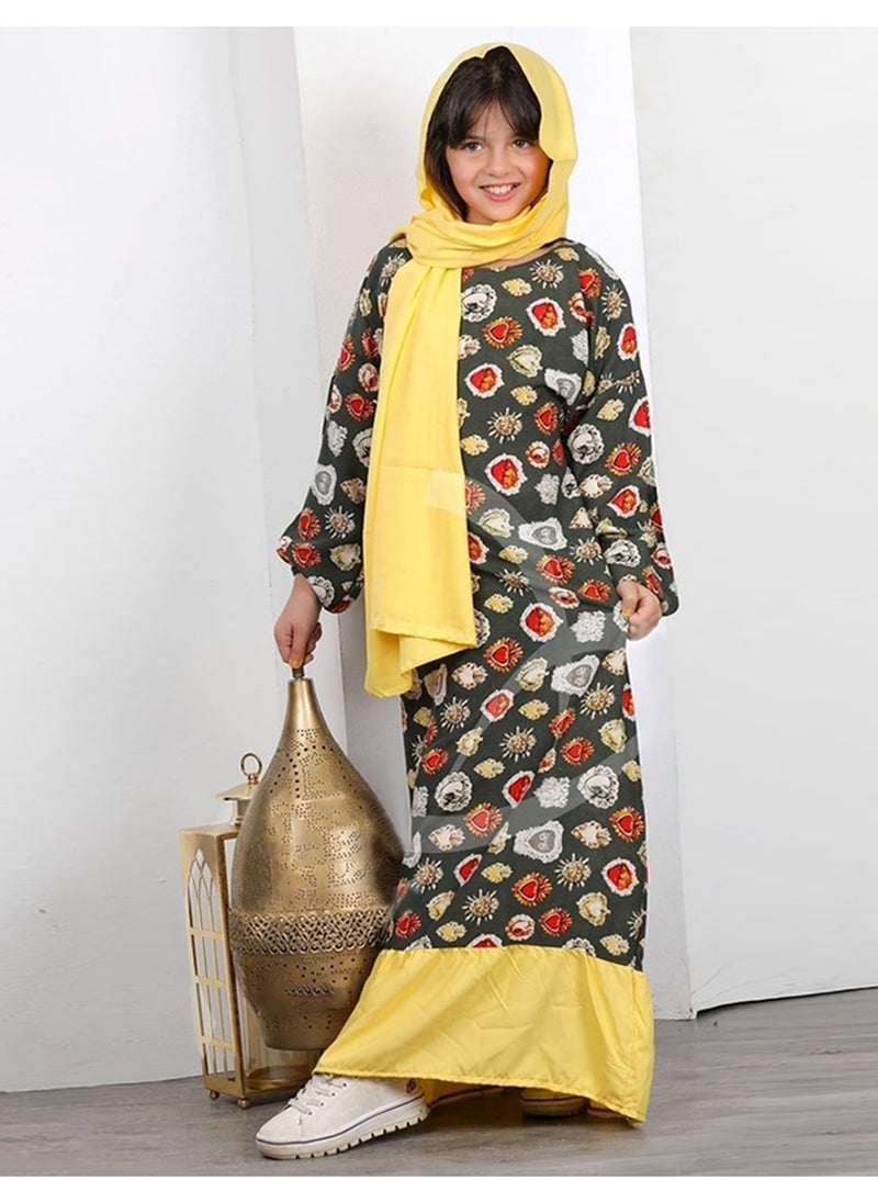 فول جوي - اسدال صلاة  بناتي من القطن الفسكوز مع طرحة - Image 1