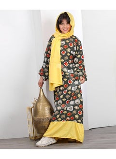 FULL JOY Girls' Prayer Dress Made Of Viscose Cotton With A Veil  - Image 2