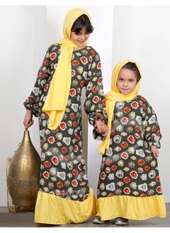 FULL JOY Girls' Prayer Dress Made Of Viscose Cotton With A Veil  - Image 3
