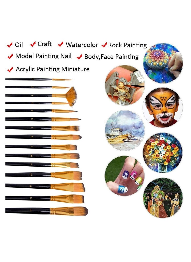 Generic - 15 Colors Fabric Paint Permanent Vibrant Color Textile Paints Dye for T-Shirt Clothing Canvas Wood Ceramic Glass - Image 1