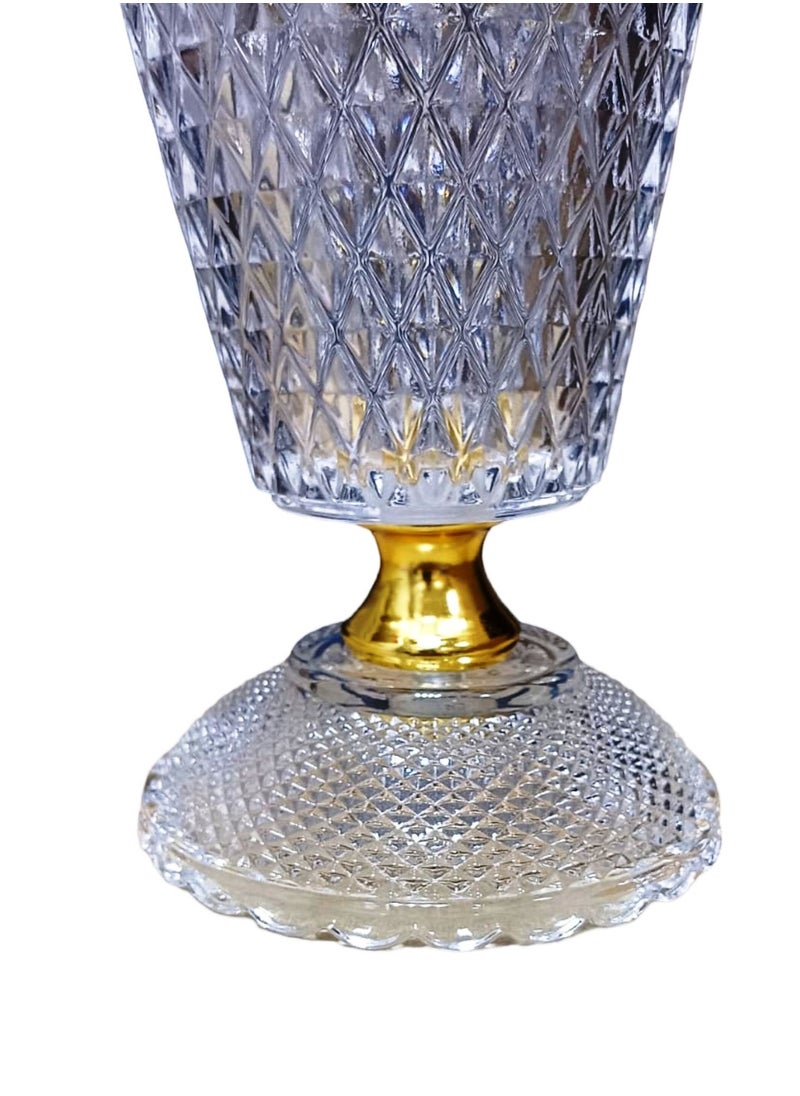 SAQOWARE - Crystal Finished Madkhan Bakhoor Burner | Incense Burner Clear | Crystal Glass Bakhoor Burner | Oud burner | Incense Bakhoor Charcoal Burner | Frankincense Burner | Madkhan | Mabkhara -Clear - Image 1