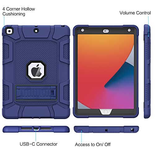 Azzsy Case for iPad 9th/8th Generation (10.2 Inch, 2021/2020 Model), Slim Heavy Duty Shockproof Rugged Protective Case for iPad 10.2 inch (Navy Blue) - Image 5