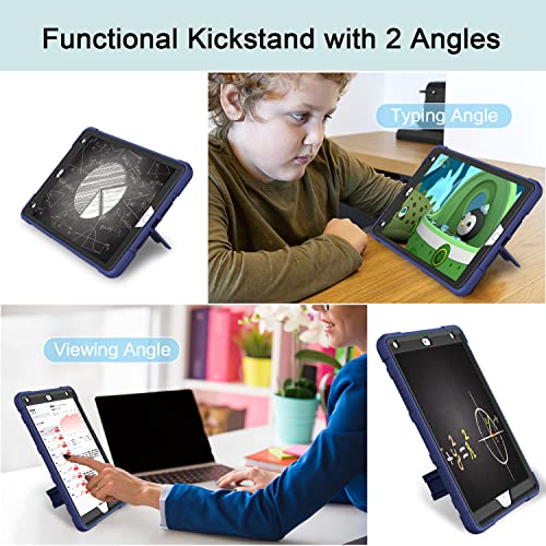 Azzsy Case for iPad 9th/8th Generation (10.2 Inch, 2021/2020 Model), Slim Heavy Duty Shockproof Rugged Protective Case for iPad 10.2 inch (Navy Blue) - Image 3