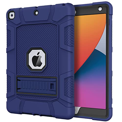 Azzsy Case for iPad 9th/8th Generation (10.2 Inch, 2021/2020 Model), Slim Heavy Duty Shockproof Rugged Protective Case for iPad 10.2 inch (Navy Blue) - Image 1