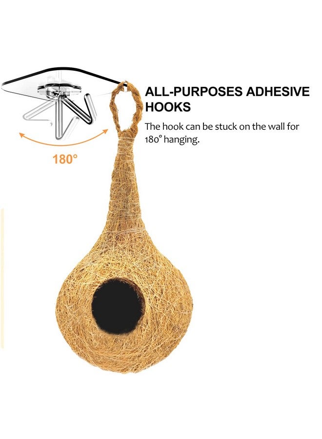 LIVEONCE Natural bhaya Bird nest for Cages and breeding for All Medium,Small Birds with self adheshive Hanging Hooks Pack of 6 - Image 3
