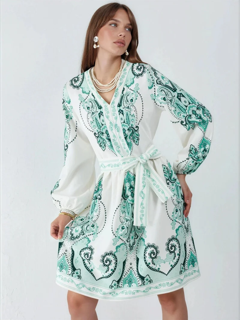 جينيفر Patterned A-line mini dress