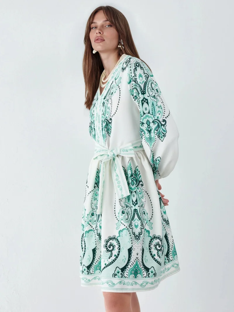 جينيفر Patterned A-line mini dress