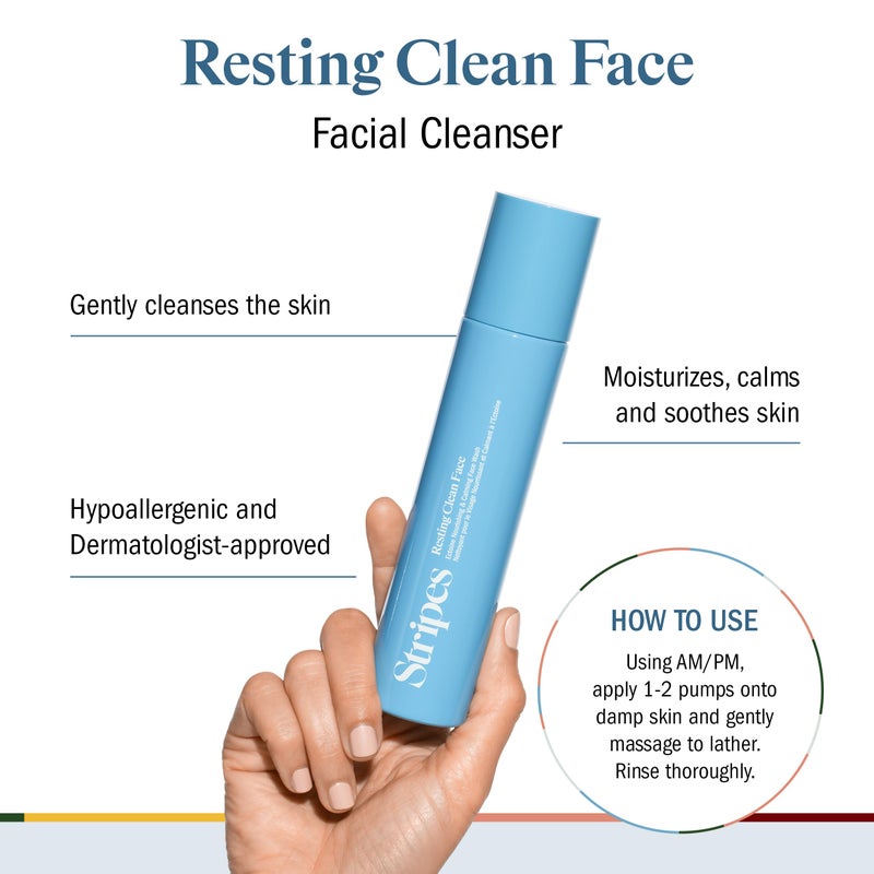 STRIPES Beauty Naomi Watts Resting Clean Face Hydrating Cleanser Calm Refreshed Skin Squalane Ceramides Suitable Sensitive Skin Menopause Support 3.7 Fl Oz - Image 2