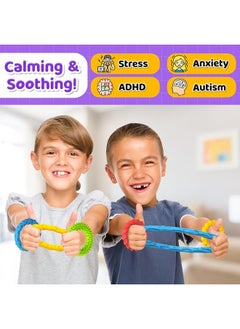 SMALL FISH Sensory Fidget Toys for Kids Adults - 4 Pack Stretchy Fidget Bracelet | Texture & Calming Autism Sensory Toys for Special Needs Autistic Children | Stress Relief, Calm Down Toy for Toddler Girls Boys  - Image 5