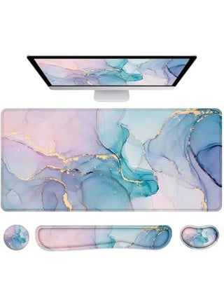 Large Mouse Pad and Keyboard Wrist Rest, 4-in-1 Extended Mouse Pad with Wrist Support, Non-Slip Desk Mat Protector, Ultra Thick Desk Blotter for Office, Home (4pcs-green Marble) - pzsku/ZF514FDBD011B3DA30966Z/45/_/1726485922/a2a27bb8-c022-4c19-aa44-139f967a1259