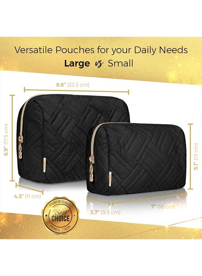 BOACAY Large Cosmetic & Makeup Bag, Zippered Makeup Pouch for Women, Travel Cute Organizer Suitable for Purse, Versatile Bag with Multiple Compartments for Makeup, Toiletries, Accessories - Image 3