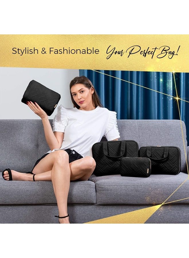 BOACAY Large Cosmetic & Makeup Bag, Zippered Makeup Pouch for Women, Travel Cute Organizer Suitable for Purse, Versatile Bag with Multiple Compartments for Makeup, Toiletries, Accessories - Image 4