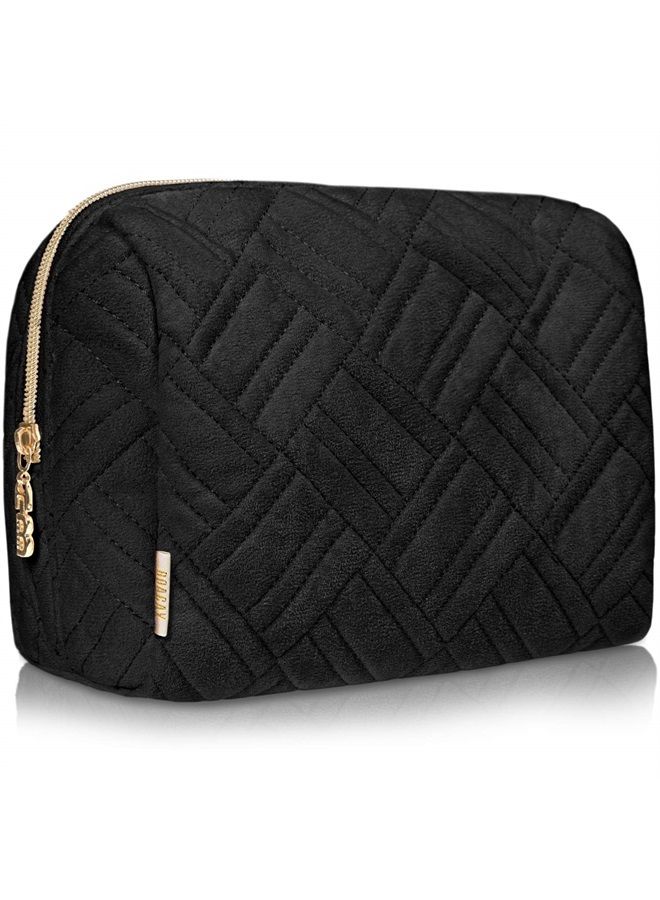 BOACAY Large Cosmetic & Makeup Bag, Zippered Makeup Pouch for Women, Travel Cute Organizer Suitable for Purse, Versatile Bag with Multiple Compartments for Makeup, Toiletries, Accessories - Image 1