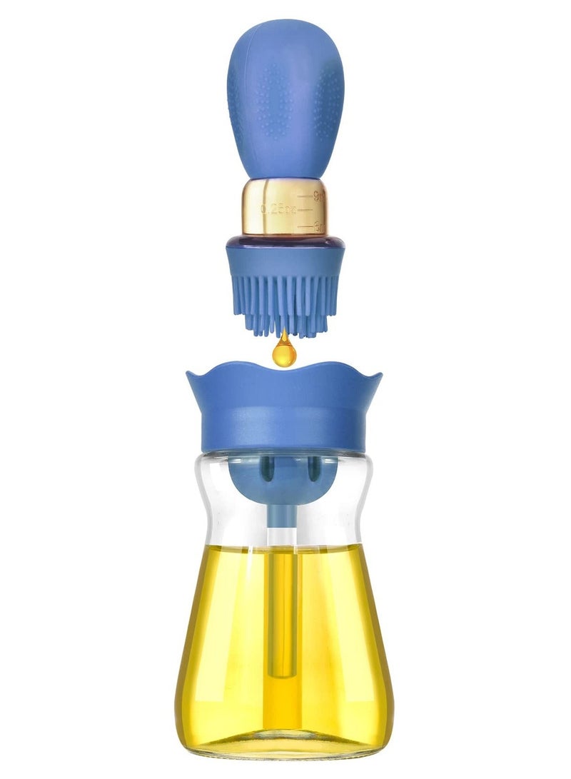 شو وو Olive Oil Dispenser, 2 In 1 Dispenser Bottle with Brush Silicone Dropper Measuring for Kitchen Cooking Frying Baking BBQ Pancake Air Fryer Marinating - Image 1