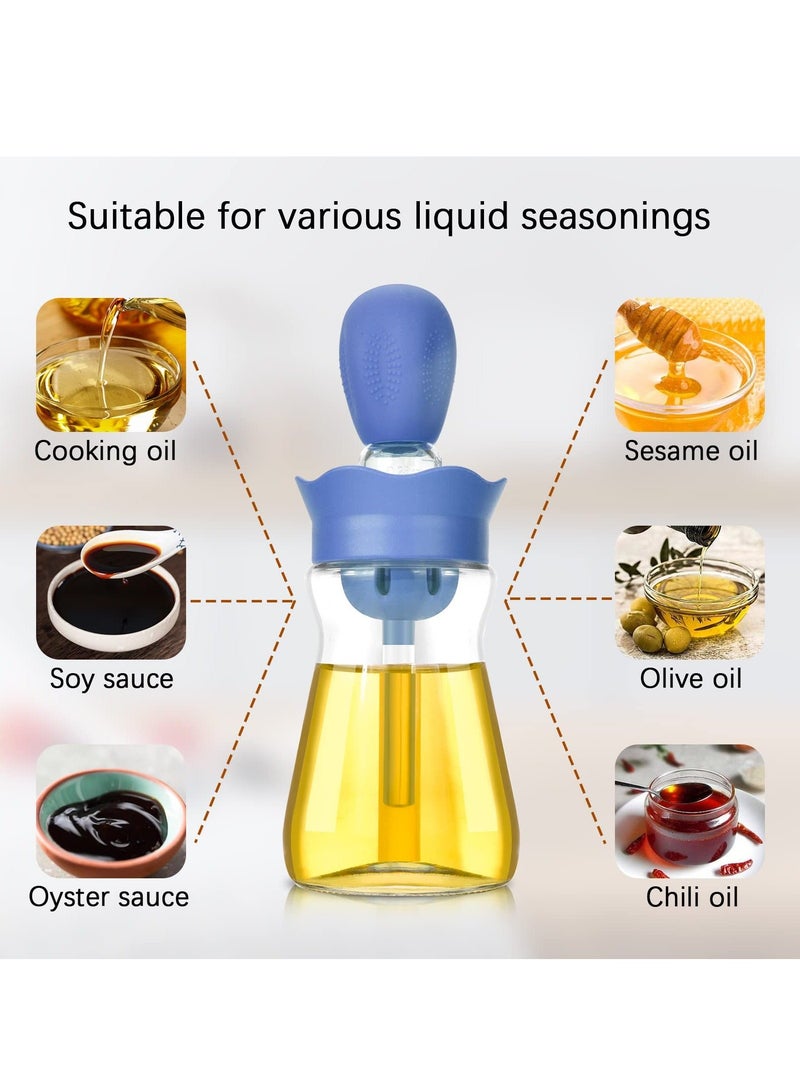 شو وو Olive Oil Dispenser, 2 In 1 Dispenser Bottle with Brush Silicone Dropper Measuring for Kitchen Cooking Frying Baking BBQ Pancake Air Fryer Marinating - Image 4