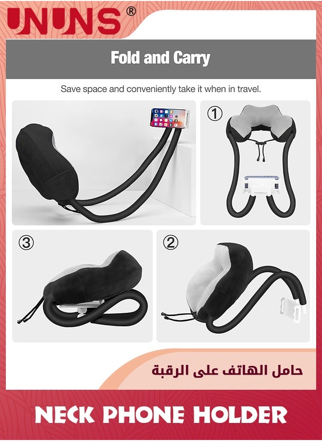 Neck Phone Holder,Lazy Gooseneck Phone Pillow Holder Bracket,360° Rotate Phone Tablet Stand for 4"-10" Device