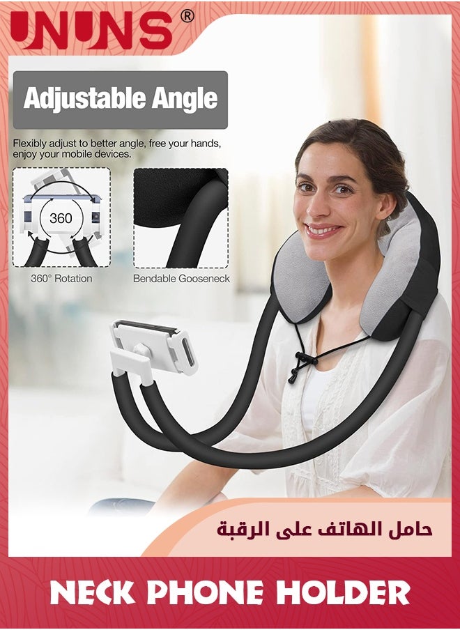 Neck Phone Holder,Lazy Gooseneck Phone Pillow Holder Bracket,360° Rotate Phone Tablet Stand for 4"-10" Device